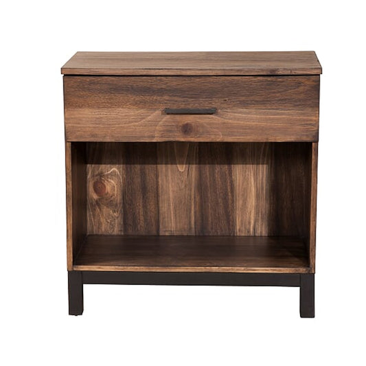 Two Tone Nightstand With 1 Drawer And 1 Open Compartment, Brown By Benzara | Nightstands |  Modishstore 