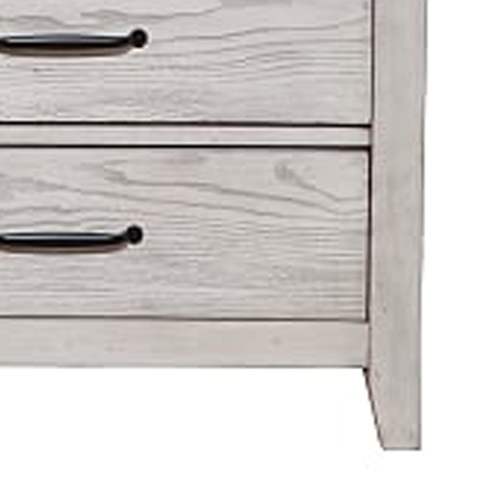 Transitional Style Three Drawer Nightstand With Pull Out Tray, Gray By Benzara | Nightstands | Modishstore - 4