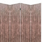 Textured And Bark Designed Wooden 4 Panel Room Divider , Natural Brown By Benzara | Room Divider |  Modishstore  - 5
