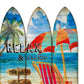 Lounge And Umbrella Print Surfboard Shaped 3 Panel Room Divider, Multicolor By Benzara | Room Divider |  Modishstore  - 2