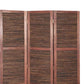 Wooden 3 Panel Room Divider With Horizontal Bamboo Stripes, Dark Brown By Benzara | Room Divider |  Modishstore  - 2