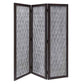 Wooden 3 Panel Room Divider With Textured Diamond Pattern, Gray And Black By Benzara | Room Divider |  Modishstore  - 6