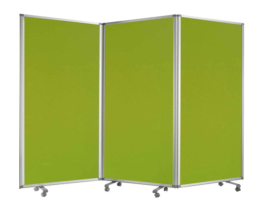 Accordion Style Fabric Upholstered 3 Panel Room Divider, Green And Gray By Benzara | Room Divider |  Modishstore 