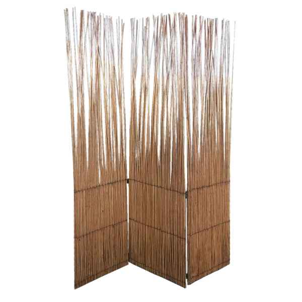 Traditional Style 3 Panel Wooden Willow Branch Room Divider, Brown By Benzara | Room Divider |  Modishstore 