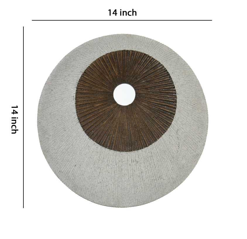 Round And Ribbed Double Layer Sandstone Wall Art, Small, Brown And Gray By Benzara | Wall Decor |  Modishstore  - 2