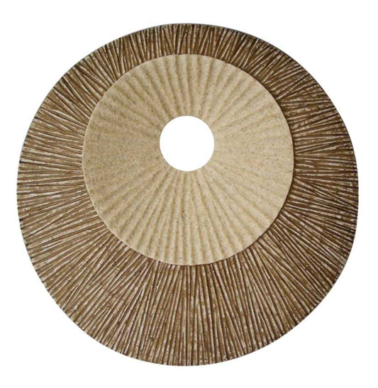 Round And Ribbed Double Layer Sandstone Wall Art, Medium, Brown And Beige By Benzara | Wall Decor |  Modishstore 