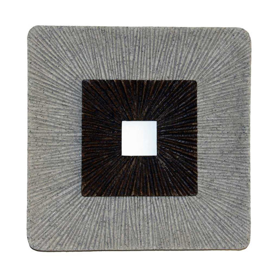 Square Shaped Wall Decor With Ribbed Details, Small, Brown And Gray By Benzara | Wall Decor |  Modishstore 