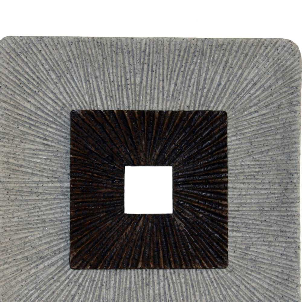 Square Shaped Wall Decor With Ribbed Details, Medium, Brown And Gray By Benzara | Wall Decor |  Modishstore  - 5