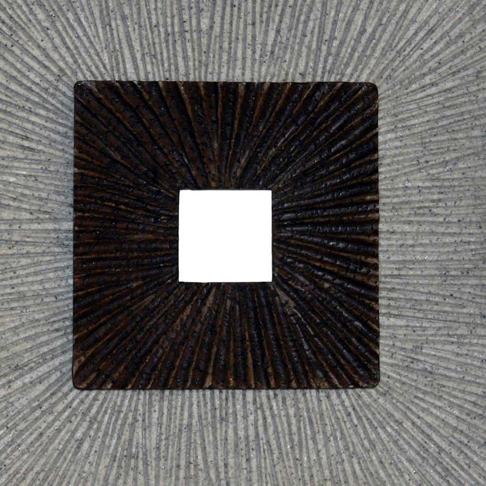 Square Shaped Wall Decor With Ribbed Details, Medium, Brown And Gray By Benzara | Wall Decor |  Modishstore  - 4