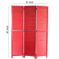 Transitional Wooden Screen With 3 Panels And Shutter Design, Red By Benzara | Room Divider |  Modishstore  - 5