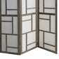 Contemporary 3 Panel Wooden Screen With Geometrical Designs, Gray By Benzara | Room Divider |  Modishstore  - 4