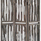 Contemporary 3 Panel Wooden Screen With Log Design, Brown By Benzara | Room Divider |  Modishstore  - 3