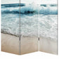Foldable Canvas Screen With Ocean Shore Print And 3 Panels, Multicolor By Benzara | Room Divider |  Modishstore  - 5