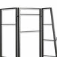Modern Style 3 Panel Metal Screen With Hooks And Rod Hangings, Black By Benzara | Room Divider |  Modishstore  - 2