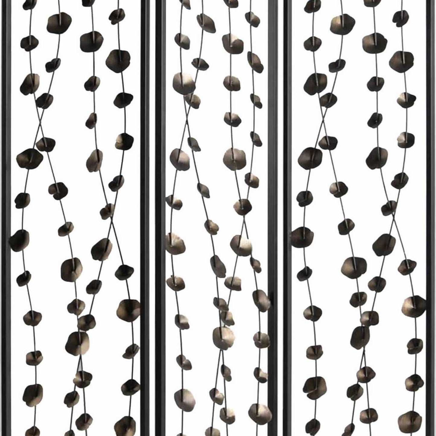 Transitional 3 Panel Metal Screen With Intricate Flower Design, Black By Benzara | Room Divider |  Modishstore  - 3