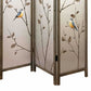 Art Styled 3 Panel Wooden Screen With Hand Painted Fabric Design, Beige By Benzara | Room Divider |  Modishstore  - 3