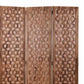 3 Panel Transitional Wooden Screen With Leaf Like Carvings, Brown By Benzara | Room Divider |  Modishstore  - 4