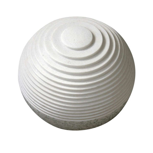 Contemporary Sandstone Polished Ball With Step Carved Lines, White By Benzara | Sculptures |  Modishstore 