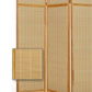Wooden Frame 3 Panel Foldable Screen With Bamboo Straw Details, Brown By Benzara | Room Divider |  Modishstore  - 3