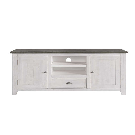 Coastal Wooden Tv Stand With 2 Cabinets And 1 Drawer, White And Gray By Benzara | TV Stands |  Modishstore 