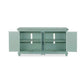 Trellis Front Wood And Glass Tv Stand With Cabinet Storage, Mint Green By Benzara | Cabinets |  Modishstore  - 6