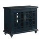 Transitional Wood And Glass Tv Stand With Trellis Cabinet Front, Dark Blue By Benzara | Cabinets |  Modishstore 
