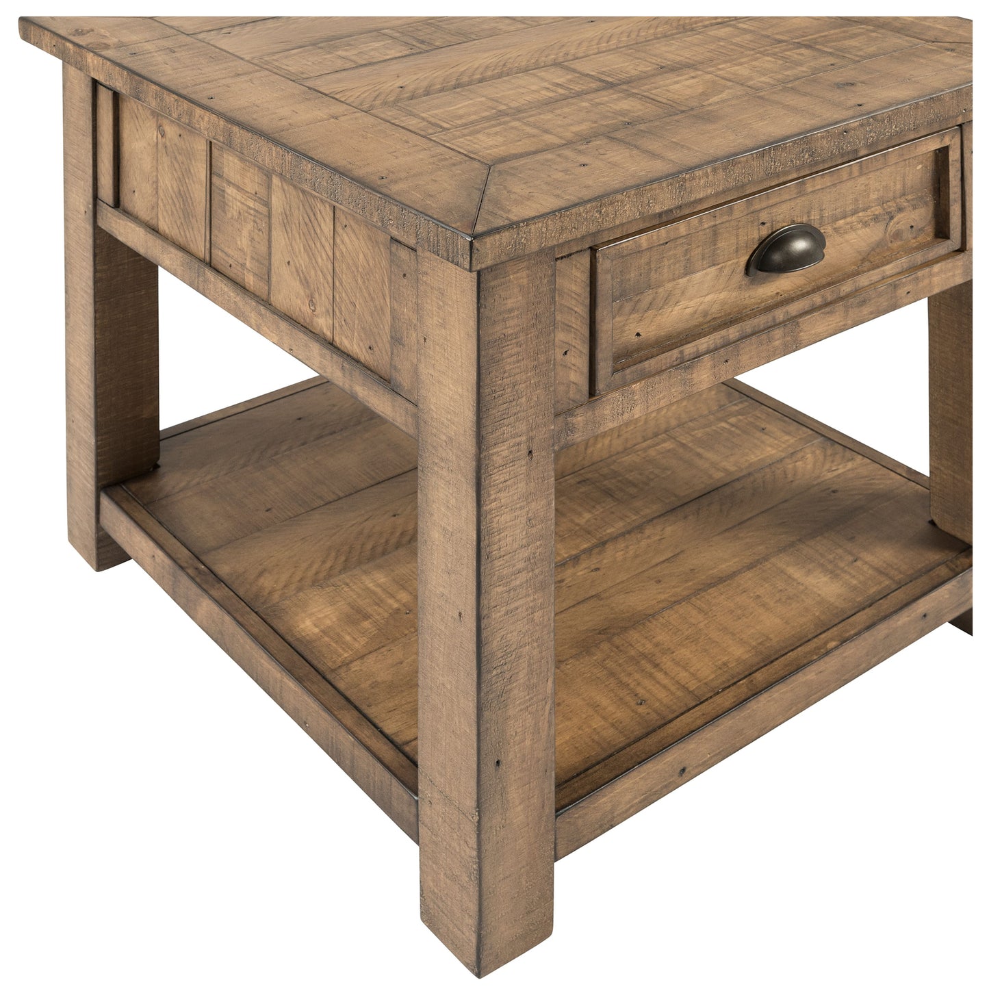 Coastal Style Square Wooden End Table With 1 Drawer, Brown By Benzara | End Tables | Modishstore - 4