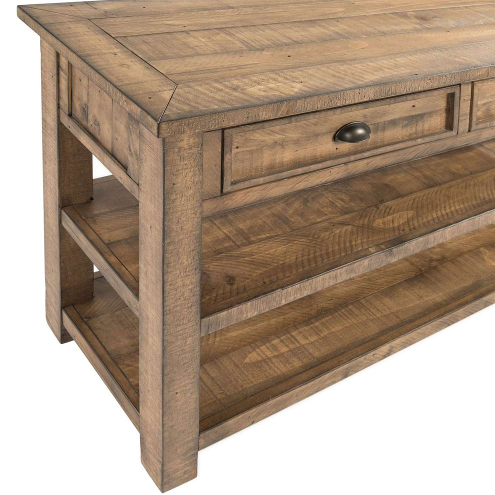 Coastal Style Rectangular Wooden Console Table With 2 Drawers, Brown By Benzara | Console Tables |  Modishstore  - 5