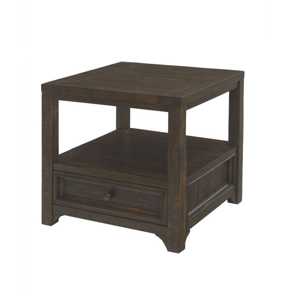 Rectangular Wooden End Table With 1 Drawer And 1 Open Shelf, Brown By Benzara | Side Tables |  Modishstore  - 2