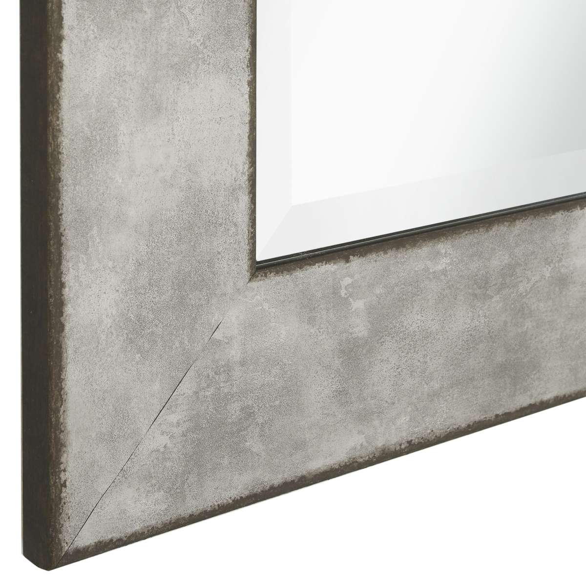 Stylish Rectangular Polystyrene Framed Leaner Mirror, Rusted Metal By Benzara | Mirrors |  Modishstore  - 3