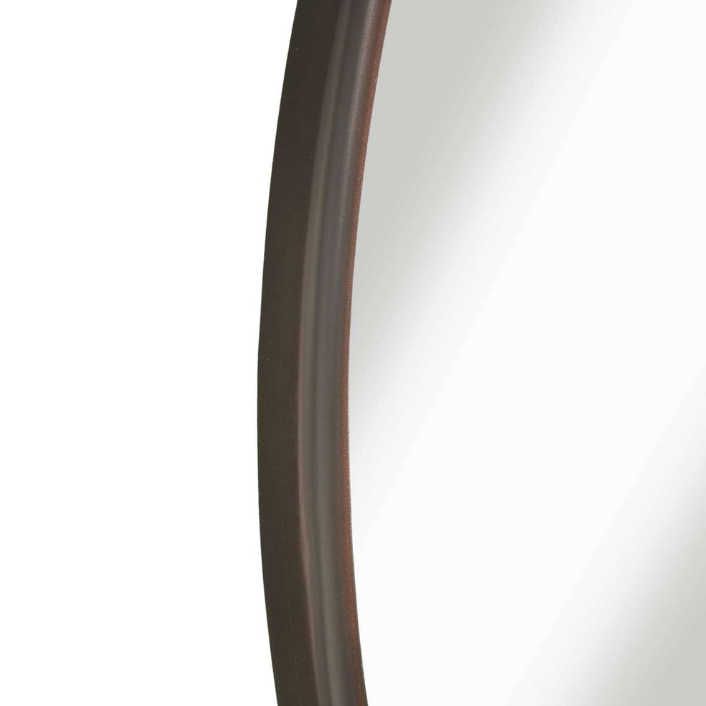 Contemporary Round Metal Framed Wall Mirror, Small, Bronze And Silver By Benzara | Mirrors |  Modishstore  - 3