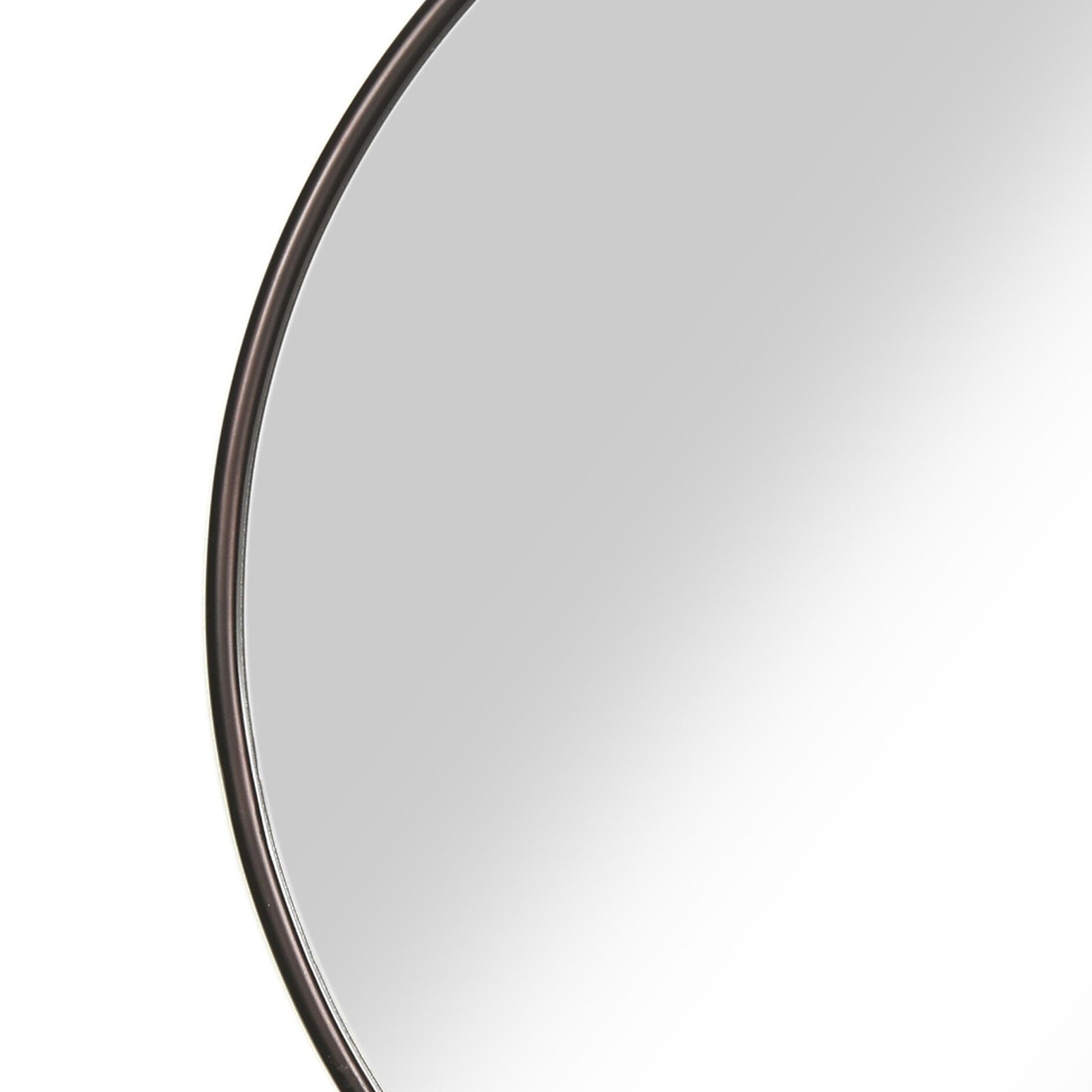 Contemporary Round Metal Framed Wall Mirror, Large, Bronze And Silver By Benzara | Mirrors |  Modishstore  - 3