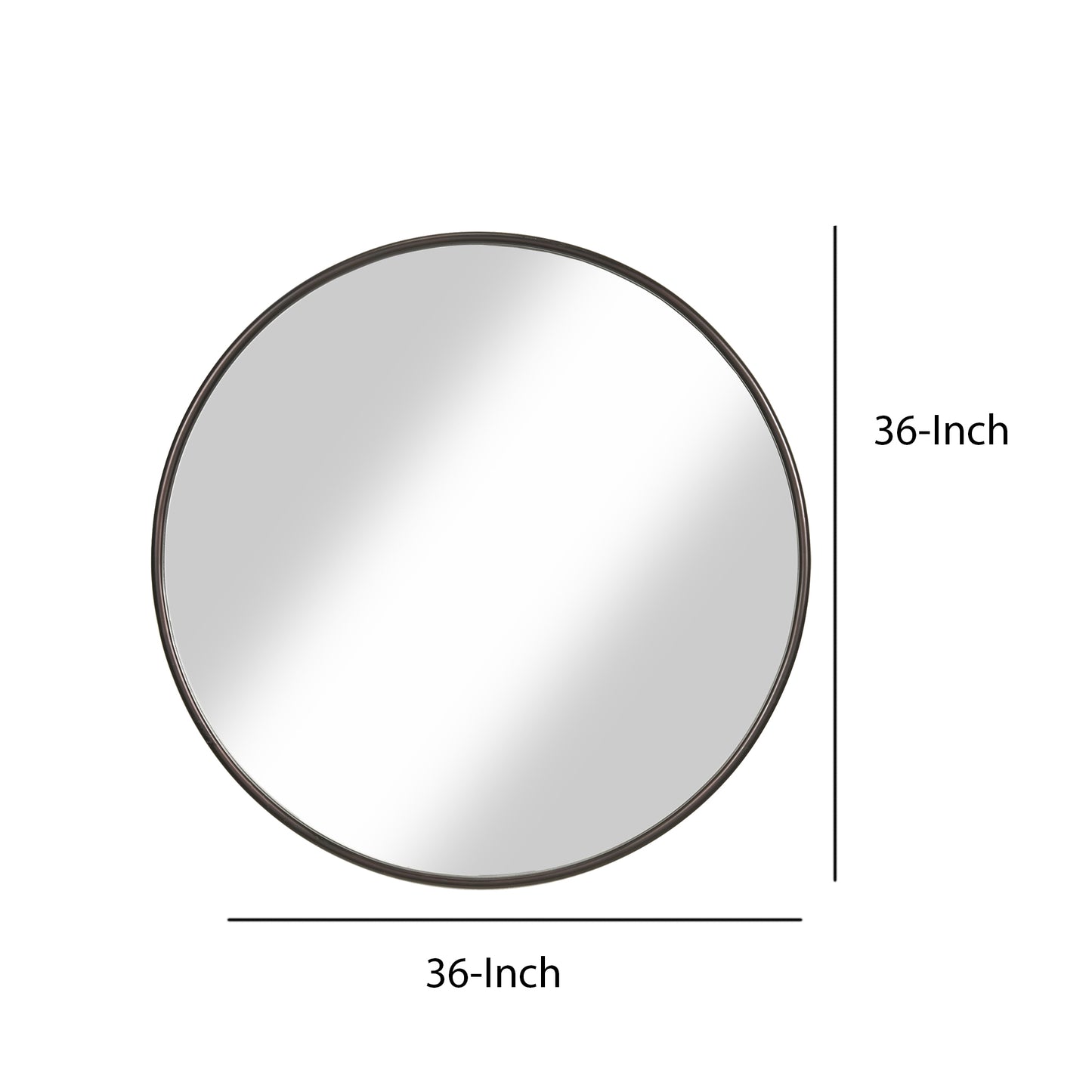 Contemporary Round Metal Framed Wall Mirror, Large, Bronze And Silver By Benzara | Mirrors |  Modishstore  - 2