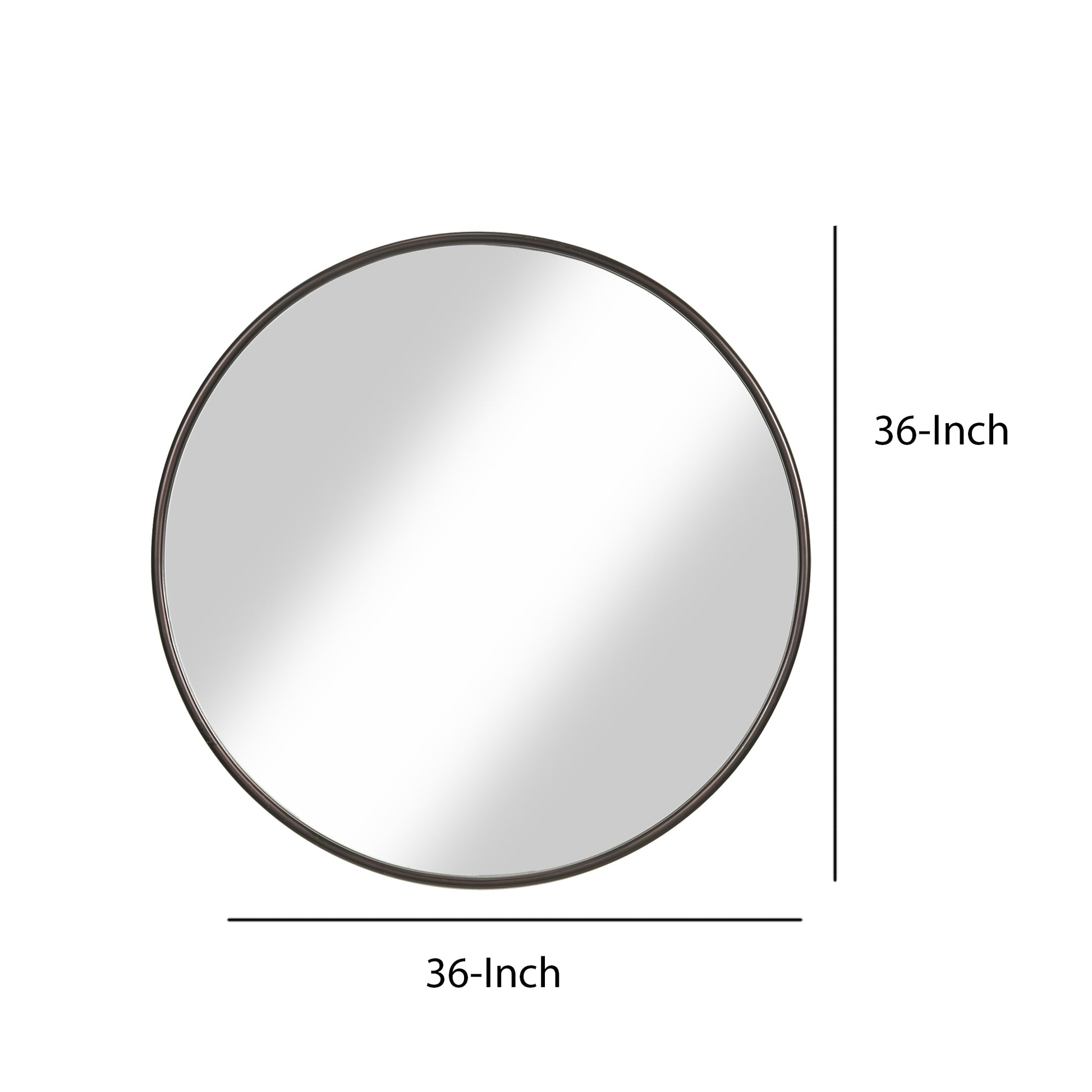 Contemporary Round Metal Framed Wall Mirror, Large, Bronze And Silver By Benzara | Mirrors |  Modishstore  - 2