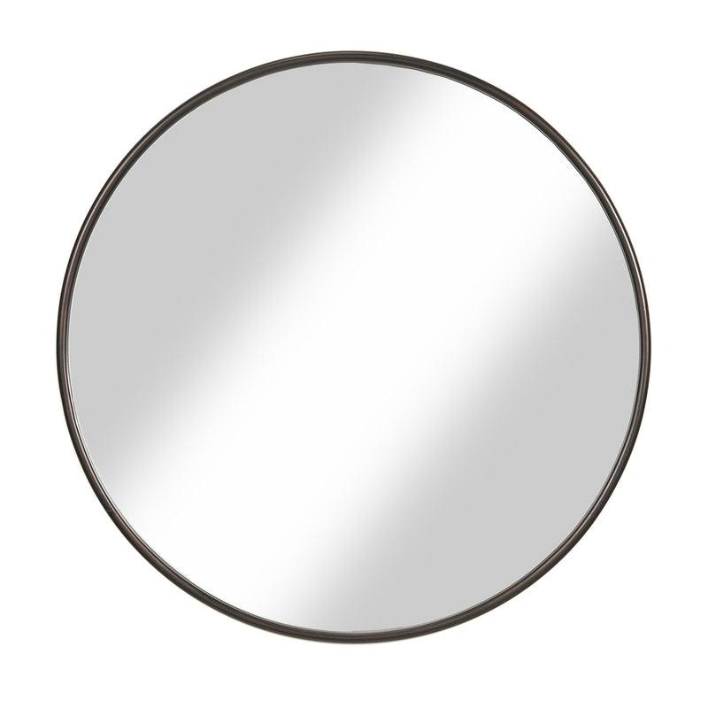 Contemporary Round Metal Framed Wall Mirror, Large, Bronze And Silver By Benzara | Mirrors |  Modishstore 