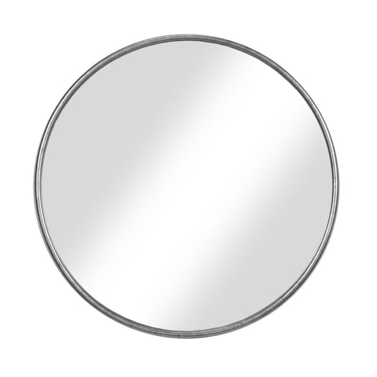 Contemporary Style Round Metal Framed Wall Mirror, Small, Antique Silver By Benzara | Mirrors |  Modishstore 
