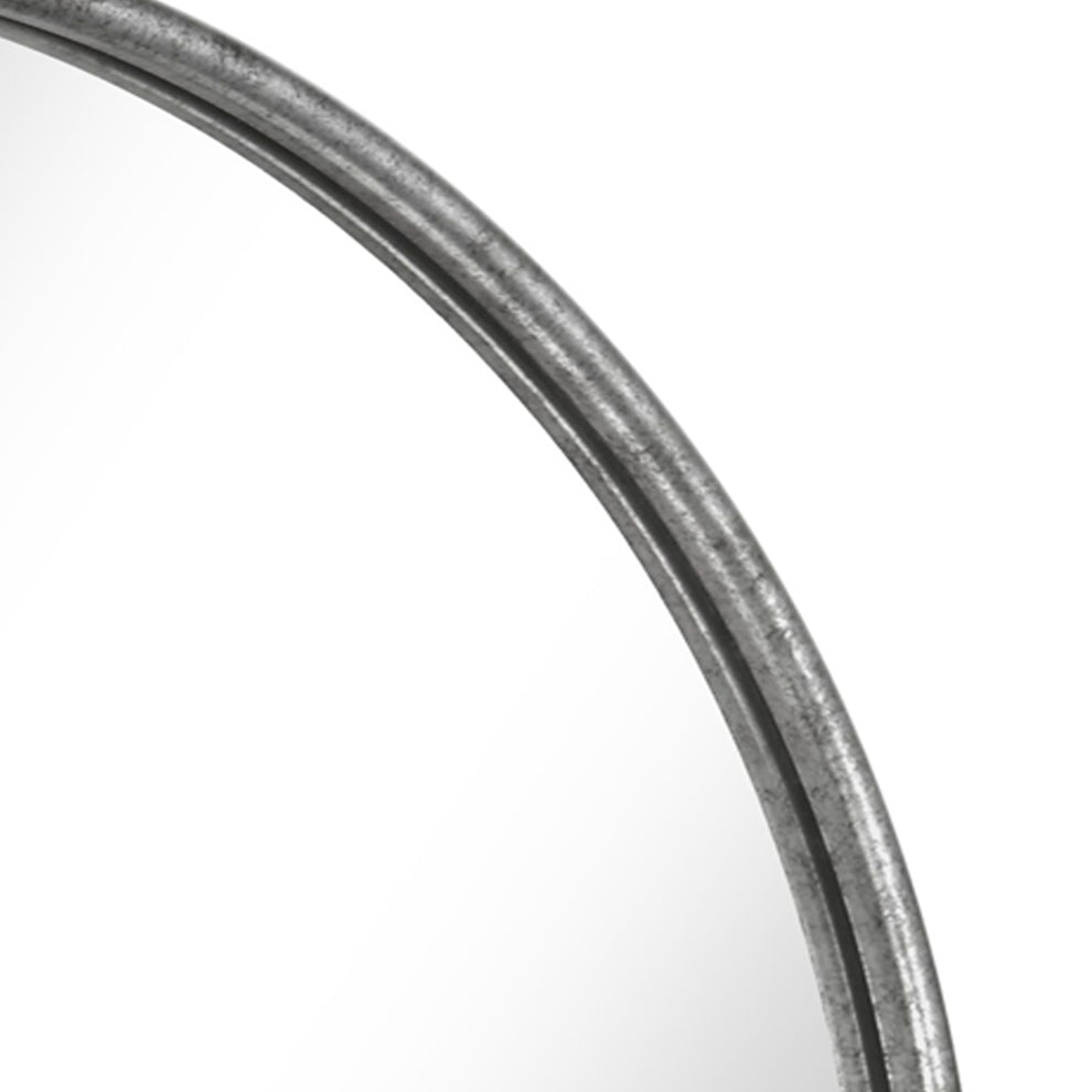 Contemporary Style Round Metal Framed Wall Mirror, Small, Antique Silver By Benzara | Mirrors |  Modishstore  - 5