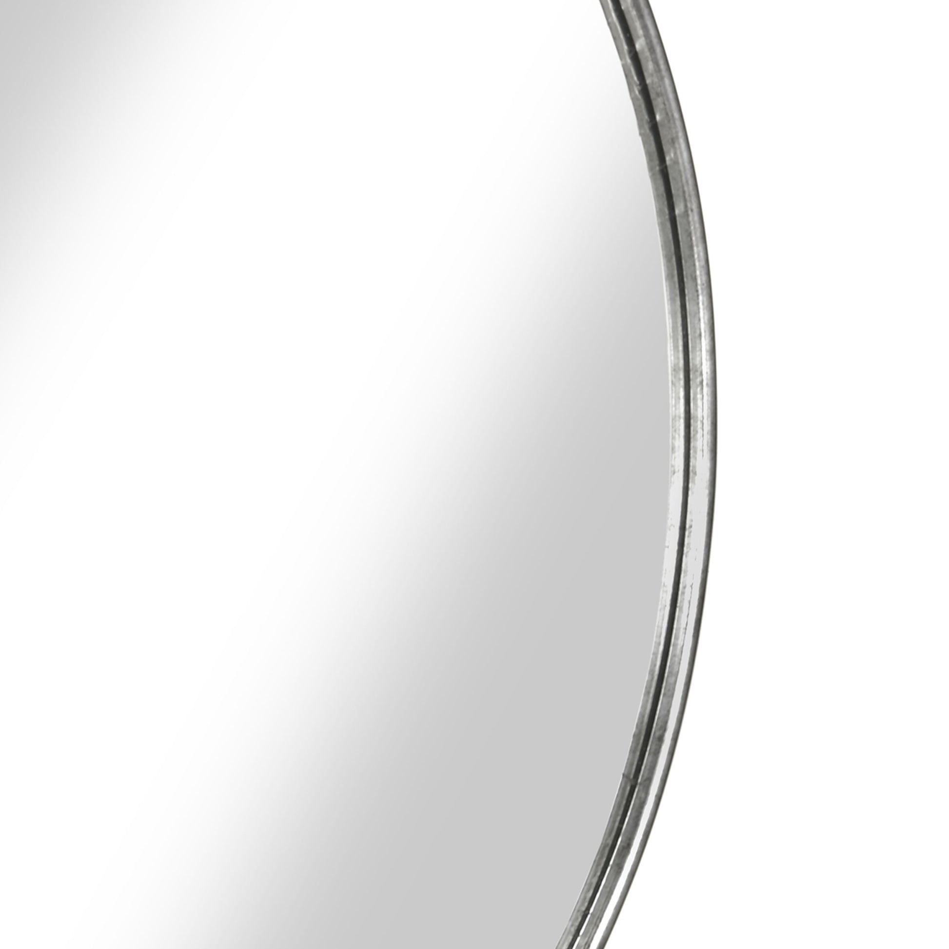 Contemporary Style Round Metal Framed Wall Mirror, Large, Antique Silver By Benzara | Mirrors |  Modishstore  - 4