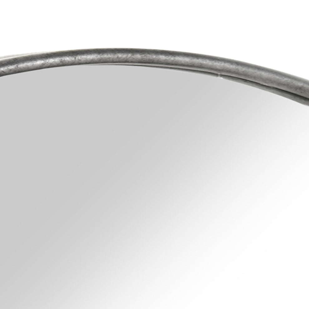 Contemporary Style Round Metal Framed Wall Mirror, Large, Antique Silver By Benzara | Mirrors |  Modishstore  - 5