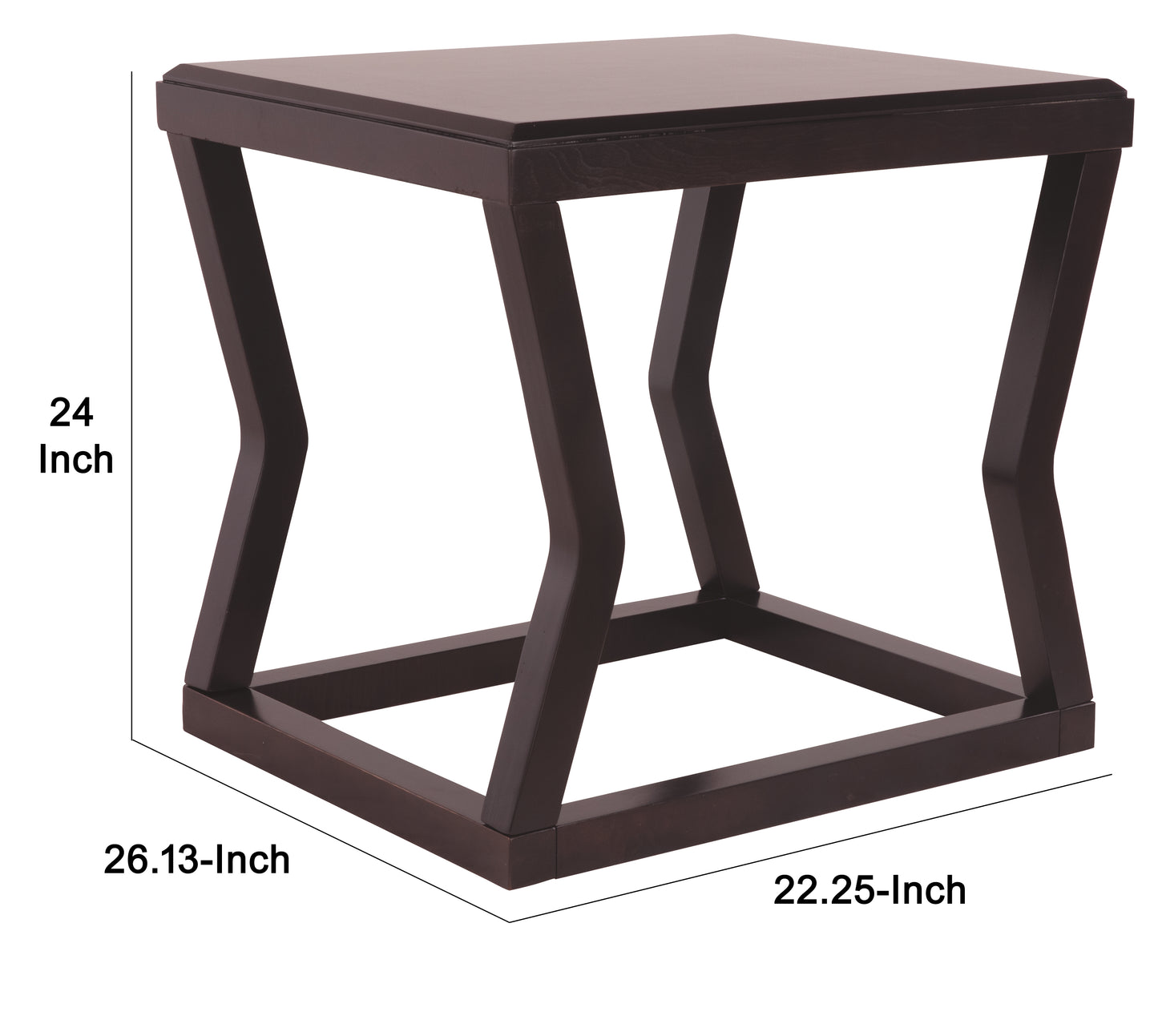Wooden End Table With Rectangular Top And Sturdy Angular Legs, Brown By Benzara | End Tables | Modishstore - 5