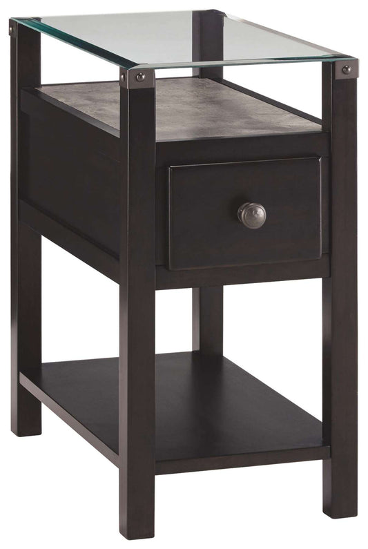 Chair Side End Table With Gliding Drawer And 2 Electrical Ports, Black By Benzara | Side Tables |  Modishstore 