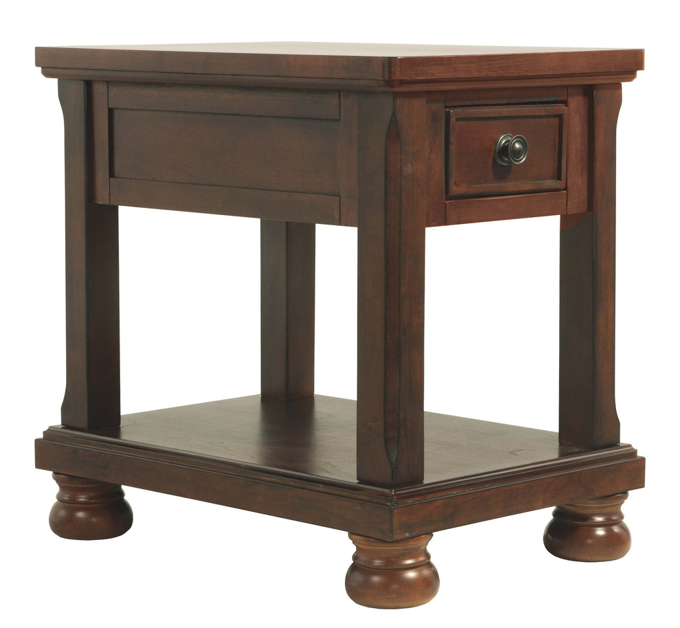 Chair Side End Table With 1 Drawer And Fixed Base Shelf, Brown By Benzara | End Tables | Modishstore - 2