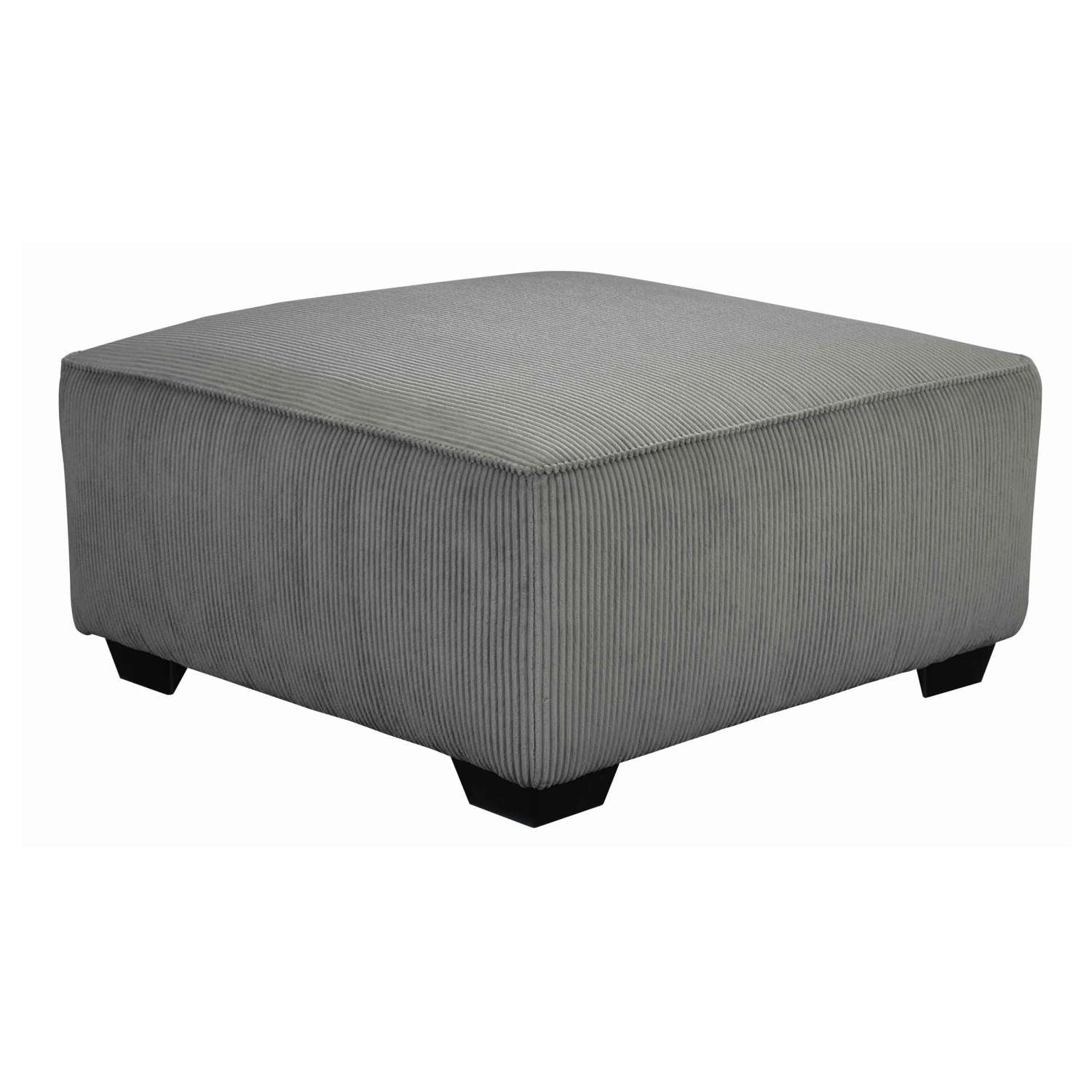 Wooden Oversized Accent Ottoman With Ribbed Pattern, Gray And Black By Benzara | Ottomans |  Modishstore 