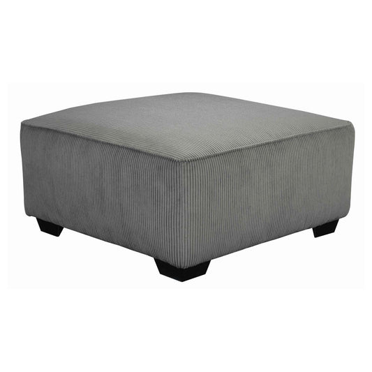Wooden Oversized Accent Ottoman With Ribbed Pattern, Gray And Black By Benzara | Ottomans |  Modishstore 