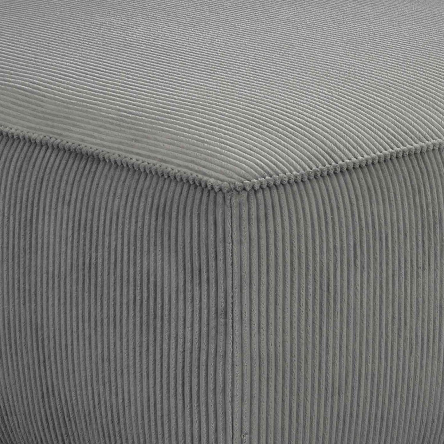 Wooden Oversized Accent Ottoman With Ribbed Pattern, Gray And Black By Benzara | Ottomans |  Modishstore  - 4