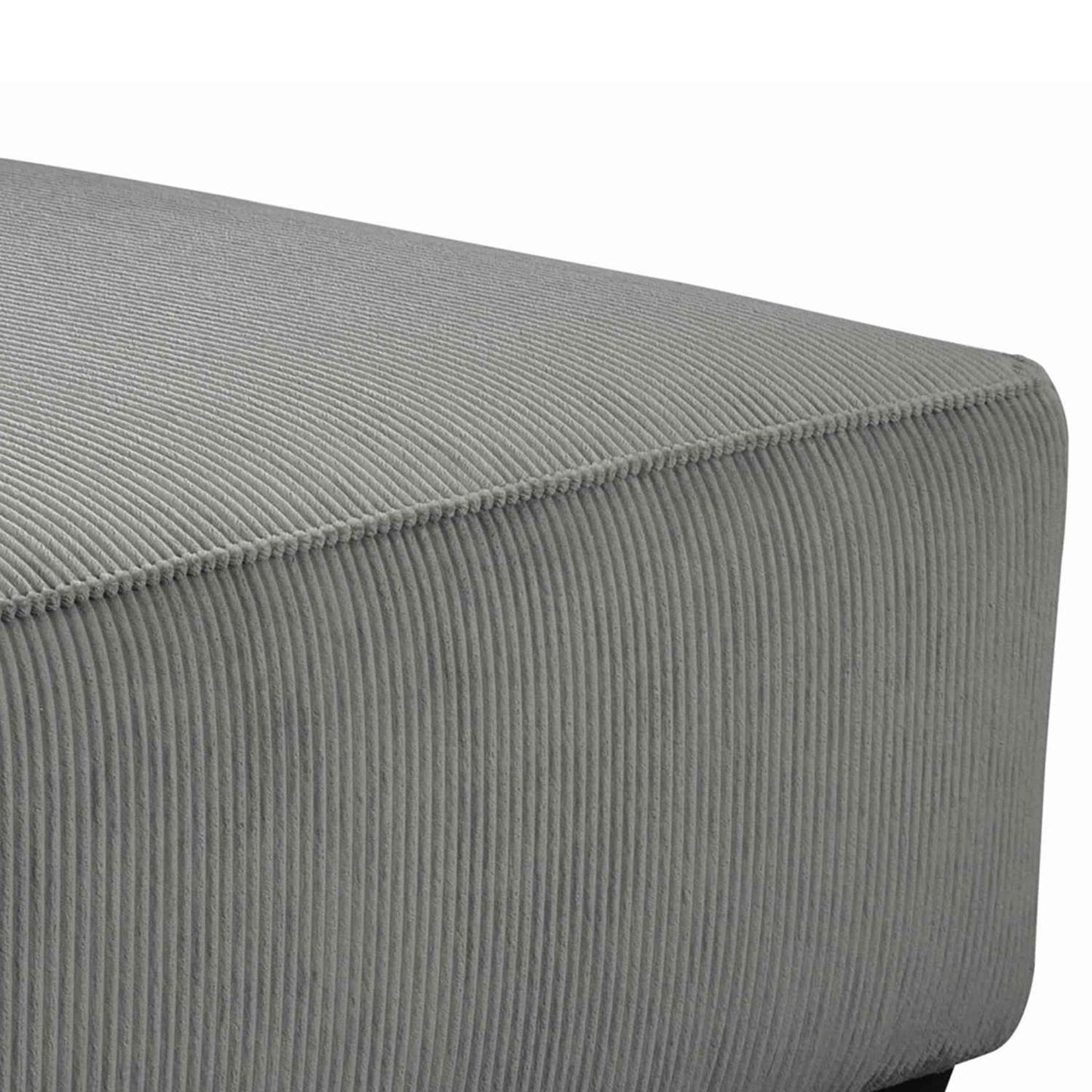 Wooden Oversized Accent Ottoman With Ribbed Pattern, Gray And Black By Benzara | Ottomans |  Modishstore  - 3