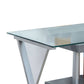 Movable Glass Top Computer Desk With X Shaped Side Panel, Gray And Clear By Benzara | Desks |  Modishstore  - 2