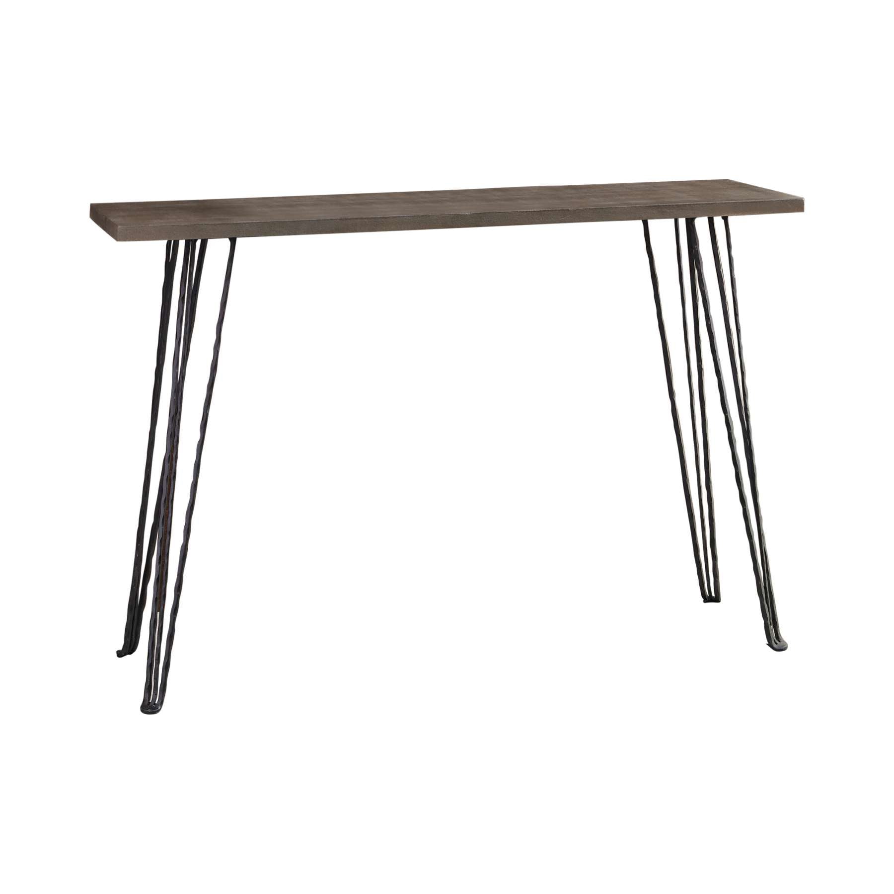Wooden Console Table With Metal Hairpin Legs, Gray And Black By Benzara | Console Tables |  Modishstore 