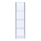 Glass And Metal Curio Cabinet With 4 Shelves, Clear And White By Benzara | Cabinets | Modishstore - 2
