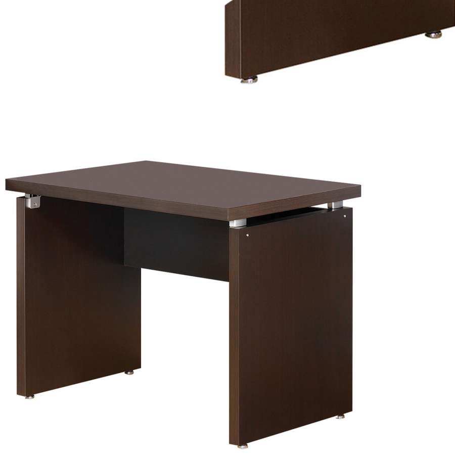 Transitional Style Wooden Desk Return With Wide Top, Espresso Brown By Benzara | Desks |  Modishstore  - 3